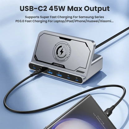 160W USB Charging Station – Ασύρματη Φόρτιση & GaN PD/PPS Fast Charger
