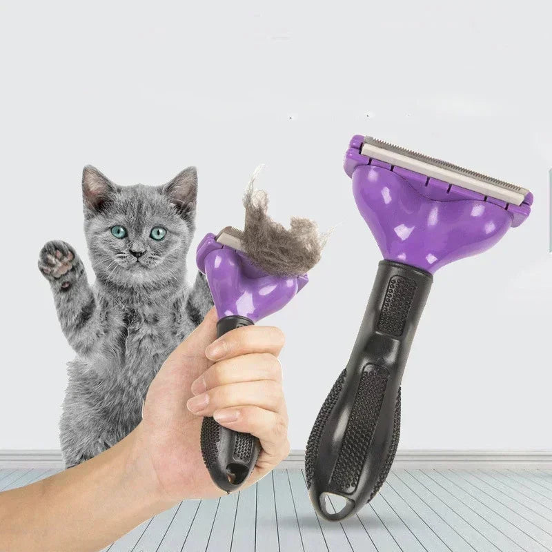 🐾 Βούρτσα Περιποίησης & Αφαίρεσης Τριχών – Cat & Dog Grooming Brush | Εργαλείο Καθαρισμού για Γάτες & Σκύλους
