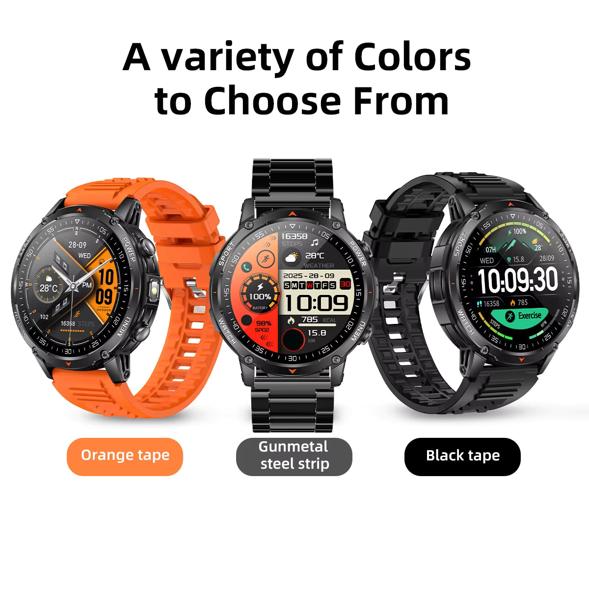Military Smartwatch με 1400mAh Μπαταρία & Bluetooth Calling