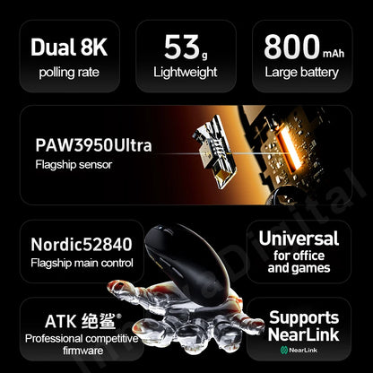 🐉⚡ ATK Dragonfly A9 / A9 Plus – Ultra Wireless Gaming Mouse με 8K Polling & PAW3395/3950