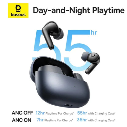 Baseus EP10 Pro ANC Wireless Earbuds – Bluetooth 6.0, Hi-Res LDAC & Adaptive Noise Cancellation up to 50dB
