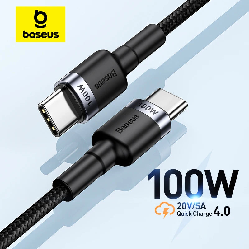 ⚡🔌 Baseus USB Type-C to Type-C Cable – 100W / 5A PD Fast Charging ⚡