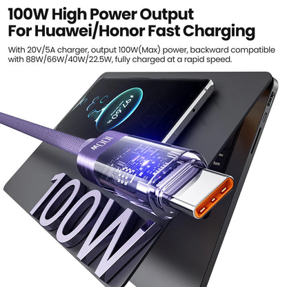 ⚡🔌 Toocki 100W USB Type-C Cable – Αυτόματη Απενεργοποίηση & LED Indicator