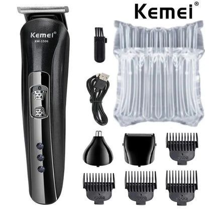 🧔✨ Kemei KM-1506 3 σε 1 – Ηλεκτρική Ξυριστική Μηχανή & Trimmer με USB Φόρτιση ⚡
