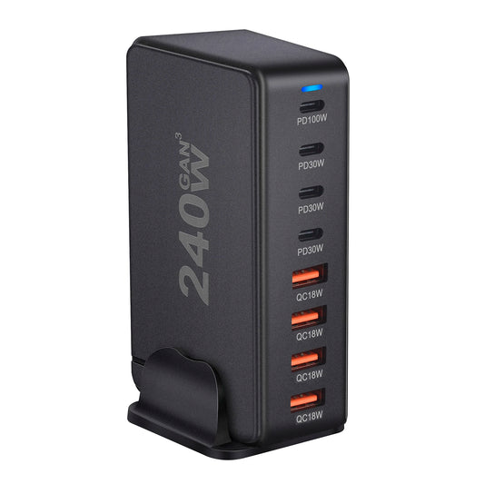⚡🔌 240W GaN Desktop Charger – Φορτιστής Γραφείου με 8x USB-C Θύρες & PD 3.0 Fast Charging 💻📱