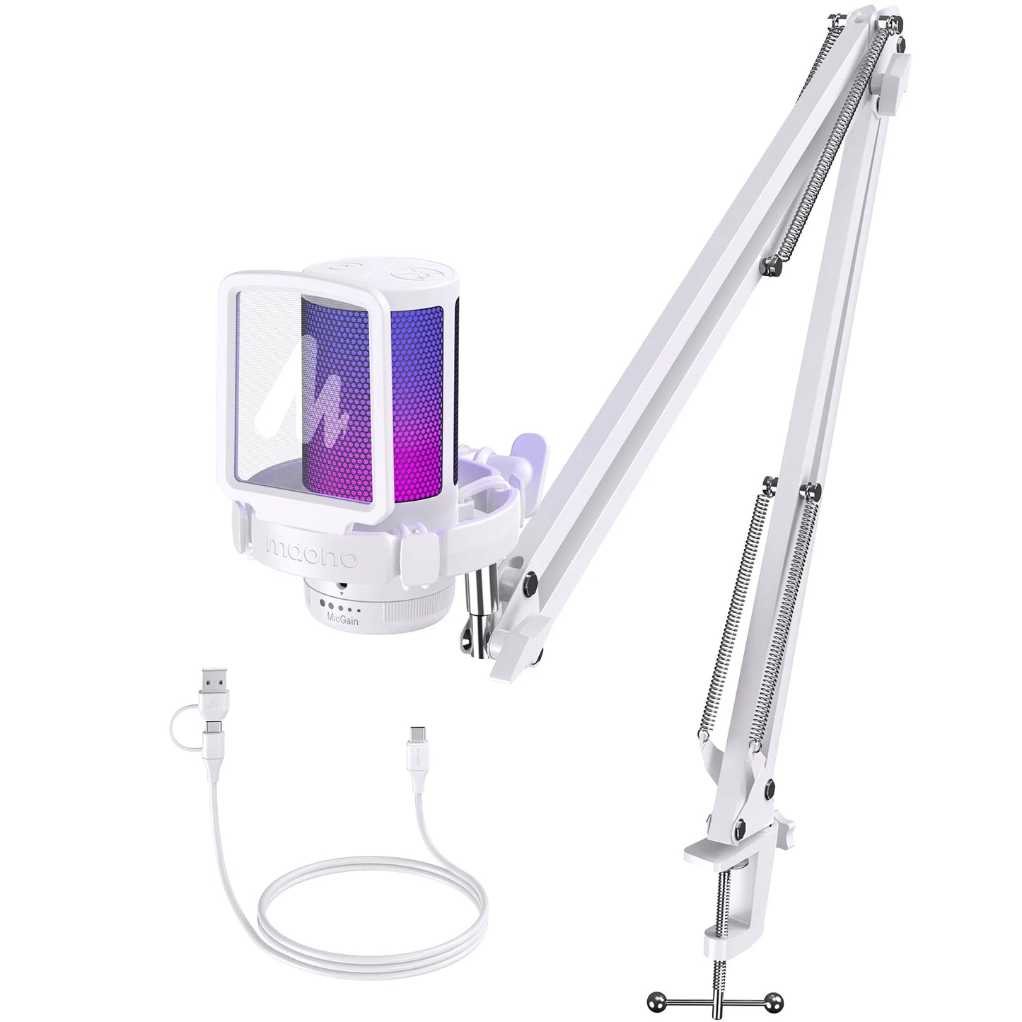 🎤🌈 Maono Gamerwave DGM20S – USB RGB Gaming Microphone με Noise Canceling ⚡