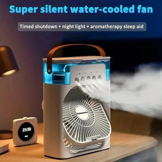 ❄️🌬️ 3 σε 1 Φορητό Air Cooler – Δροσιά, Φως & Άνεση στο Σπίτι! 🌬️❄️ Mini Air Conditioner | Fan + Humidifier + LED Night Light | Household Portable