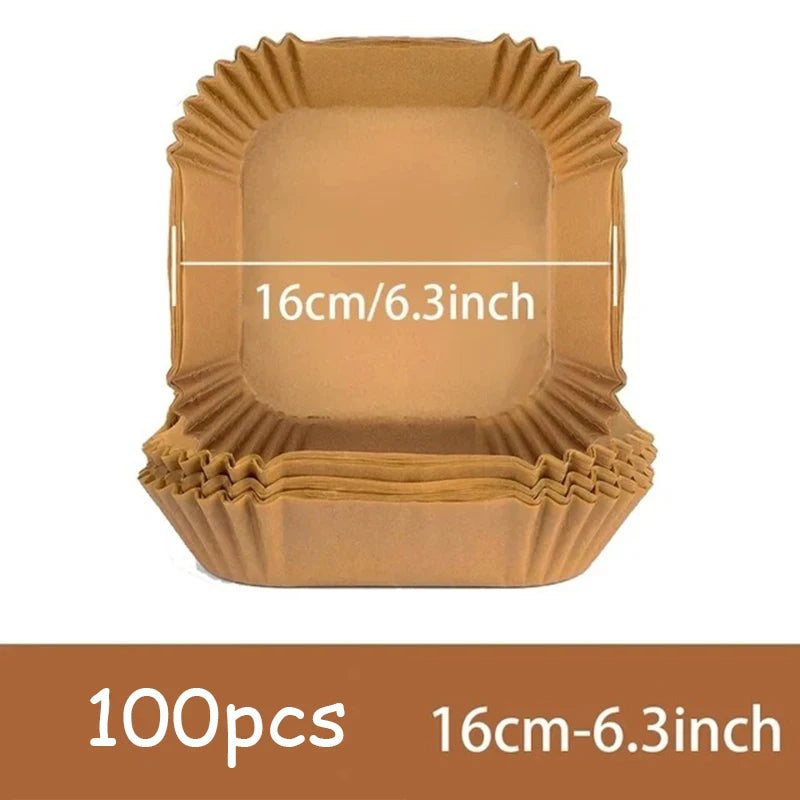 🍟 50τμχ Χαρτιά Air Fryer Μίας Χρήσης – Αντικολλητικά, Ανθεκτικά & Ανθεκτικά στη Θερμότητα 🧾🔥