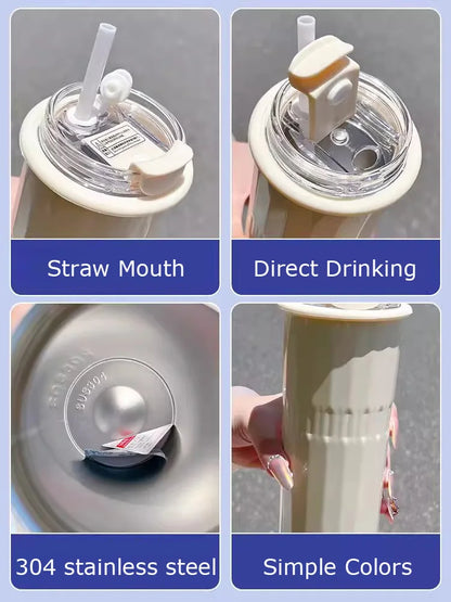 🥤 SEYGM Θερμός 500ML – 304 Ανοξείδωτο Ατσάλι με Καλαμάκι ❄️🔥