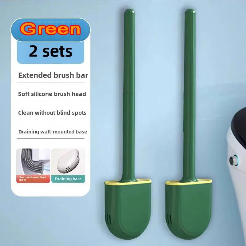 🚽✨ Σιλικονούχα Βούρτσα Τουαλέτας με Μακρύ Χερούλι & Βάση – Ανθεκτική, Γρήγορο Στέγνωμα & Εξοικονόμηση Χώρου 🛁