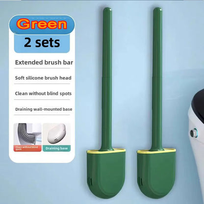 🚽✨ Σιλικονούχα Βούρτσα Τουαλέτας με Μακρύ Χερούλι & Βάση – Ανθεκτική, Γρήγορο Στέγνωμα & Εξοικονόμηση Χώρου 🛁