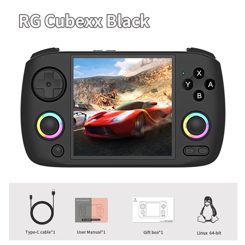 ANBERNIC RG CubeXX Retro Handheld Game Console – IPS 3.95” 720×720 | Linux 64bit | Wi-Fi & Bluetooth