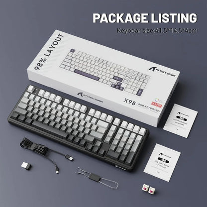 🎮⌨️ ATTACK SHARK X98 Full-Size Wireless Mechanical Keyboard – Τριπλή σύνδεση & απόλυτη εμπειρία gaming με RGB και Gasket design! 🦈💡