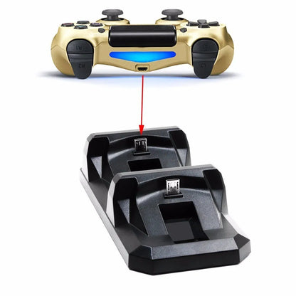 🎮 USB Dual Charging Dock για PS4 / PS4 Slim / PS4 Pro Controllers | Fast Charge 2A | Stand Holder για 2 Χειριστήρια | Περιλαμβάνει USB Καλώδιο