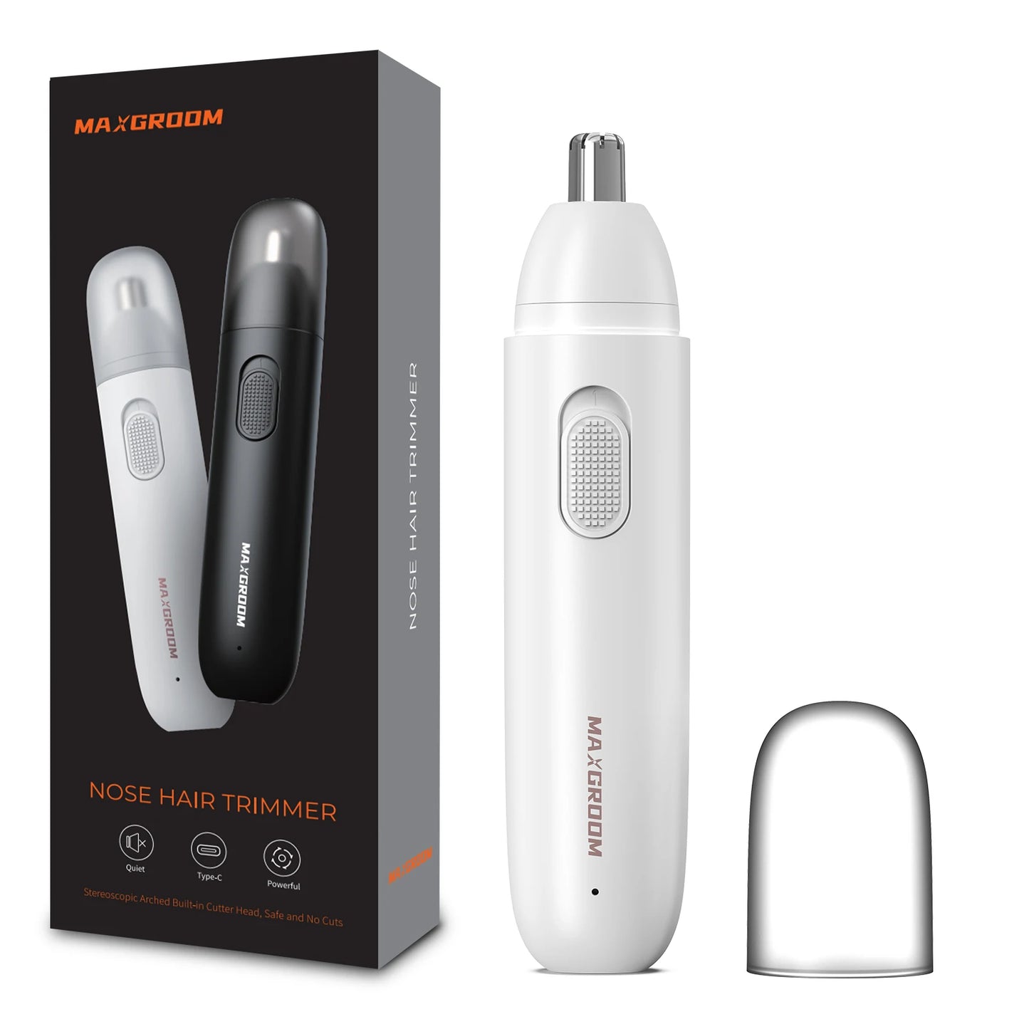 👃⚡ MAXGROOM Επαναφορτιζόμενο Trimmer Μύτης & Φρυδιών – 360° Διπλή Λεπίδα, Ανώδυνο & Ασφαλές ✨
