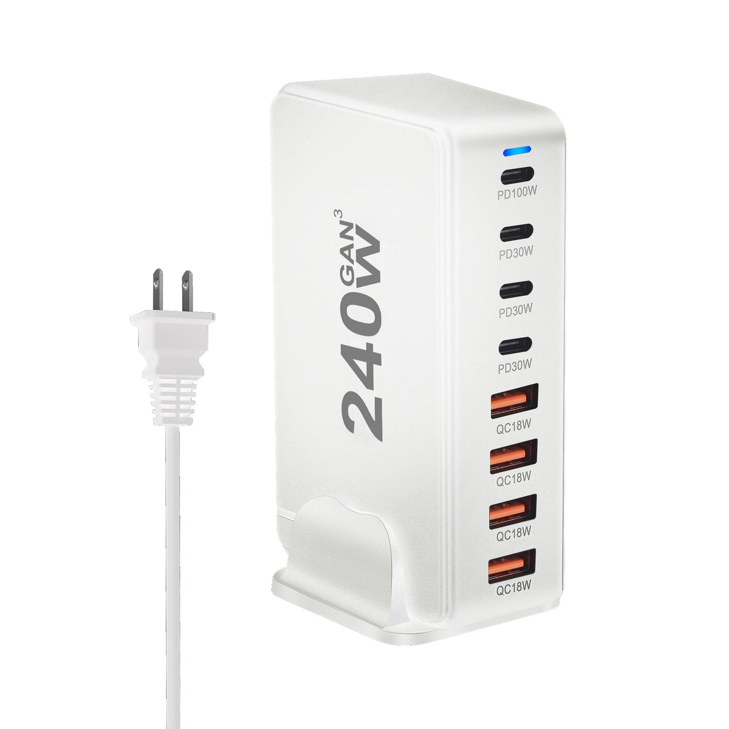 ⚡🔌 240W GaN Desktop Charger – 8x USB-C Θύρες με PD 3.0 Fast Charging ⚡
