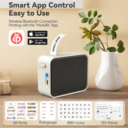 Marklife P15 Φορητός Θερμικός Εκτυπωτής Ετικετών – Bluetooth, Inkless & Wireless Label Maker