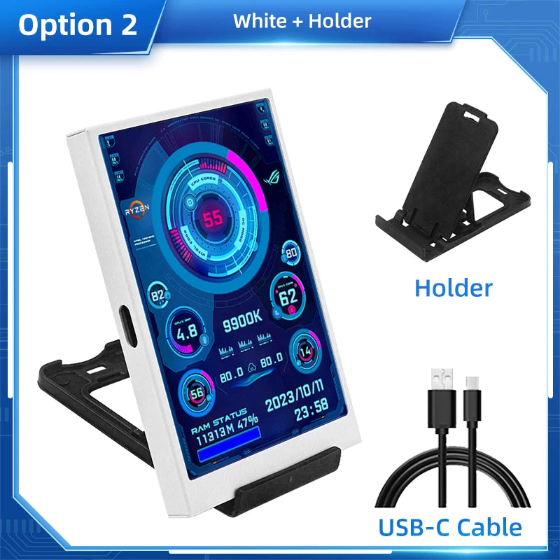 3.5” IPS Secondary Computer Screen USB-C – Real-Time Monitor CPU / GPU / RAM / HDD