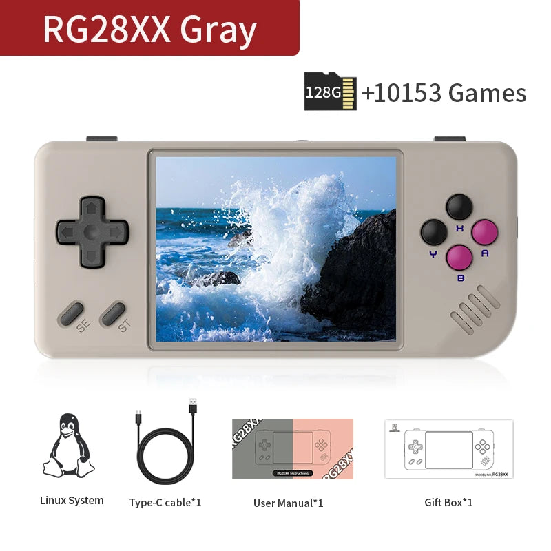 ANBERNIC RG28XX – Retro Handheld Game Console 2.83" IPS • Linux System • 5000+ Retro Games • 3100mAh • HDMI Output
