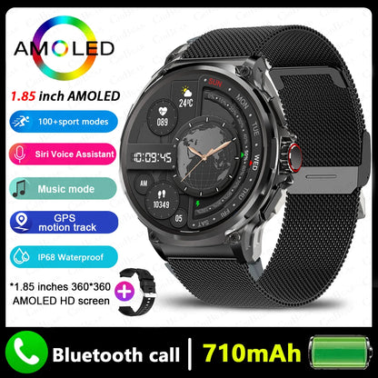 ⌚ New 1.85” GPS Smart Watch – Για Xiaomi & iOS | Ultra HD AMOLED Οθόνη | Bluetooth Κλήσεις | 710mAh Μπαταρία | IP68 Αδιάβροχο 🌊