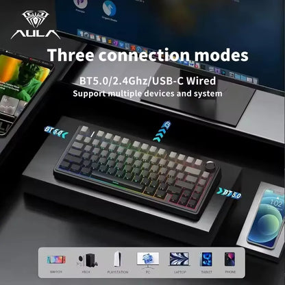 AULA F75 Gaming Mechanical Keyboard RGB – 75% Wireless Layout
