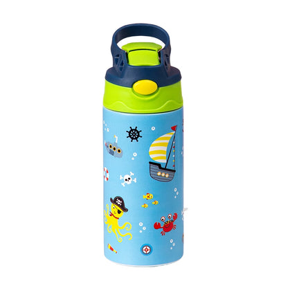 🧸 12OZ/350ml Cartoon Thermos Cup | Παιδικό Θερμός Ανοξείδωτο Ατσάλι με Σχέδια & Φορητό Καπάκι