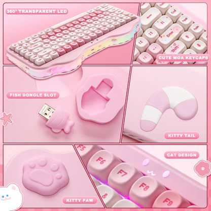 YUNZII C75 Pink Wireless Mechanical Keyboard Το απόλυτο 75% custom keyboard με creamy αίσθηση πληκτρολόγησης
