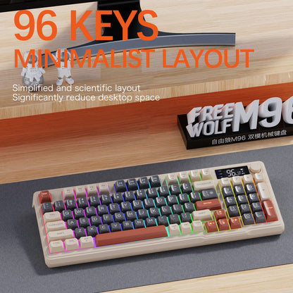 ⌨️🖱️ FREEWOLF M96 Wireless Keyboard & Mouse Set – Smart Screen, Dual Mode, Multi-Device & Εργονομία σε νέα διάσταση! 🔥💡