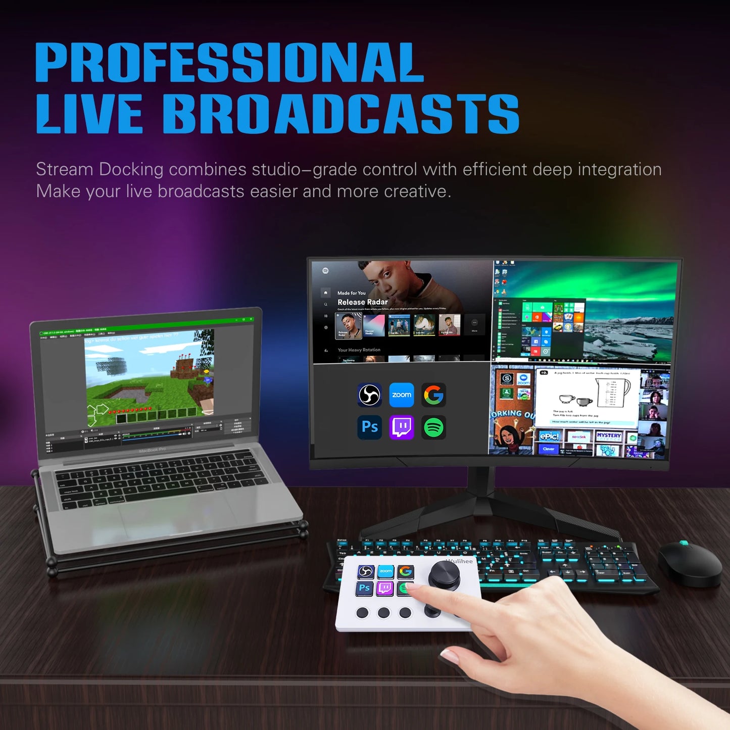 🎛️ Wulihee N3 Streamdeck Keyboard – Προγραμματιζόμενο Macro Mini Keyboard με Οθόνη & Knob | Visual Desktop Console για PC & Streaming