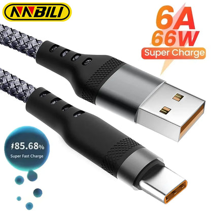 ⚡🔌 NNBILI 6A USB-A σε Type-C Cable 🚀 (Fast Charge & Data Transfer)