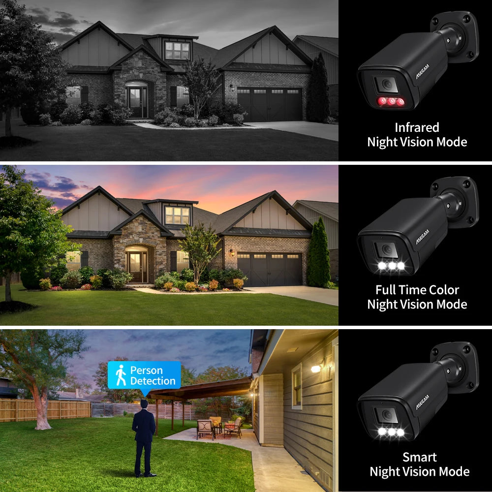 🔒📹 ASECAM 4K 8MP IP Camera – POE, H.265, Full Color Νυχτερινή Όραση & Ανίχνευση Ανθρώπου