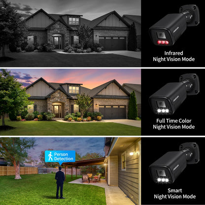 🔒📹 ASECAM 4K 8MP IP Camera – POE, H.265, Full Color Νυχτερινή Όραση & Ανίχνευση Ανθρώπου