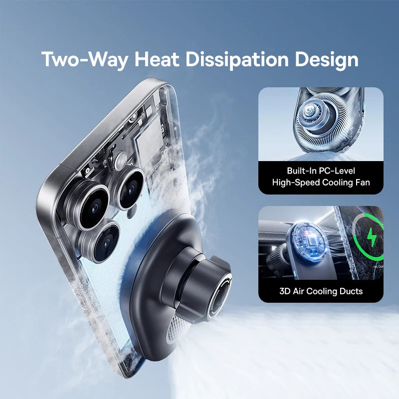 🚗📱 Baseus Qi2.2 Cooling Magnetic Car Phone Holder – 25W Wireless Fast Charger