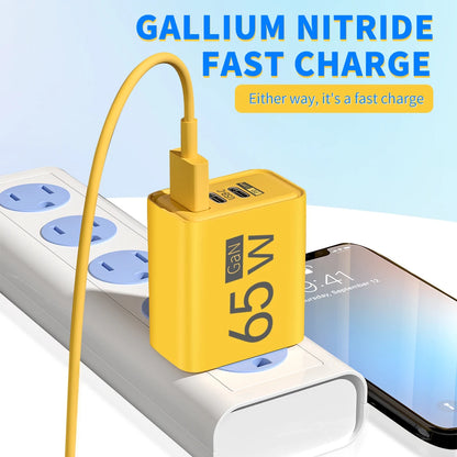 ⚡🔋 65W GaN USB PD Charger – Φορτιστής 3 Θυρών για Γρήγορη Φόρτιση 📱💻
