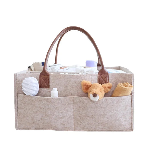 👶🍼 Baby Felt Storage Organizer Basket – Πολυχρηστικό Caddy για Πάνες & Αξεσουάρ