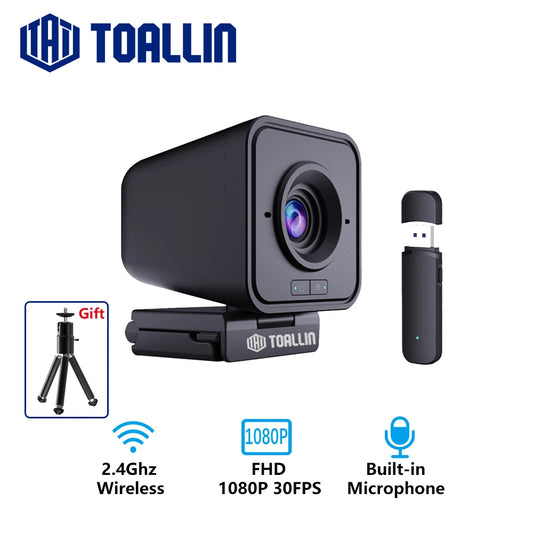📡🎥 TOALLIN Wireless Webcam 1080P – Ασύρματη Κάμερα με Μικρόφωνο για Streaming & Video Calls 🎤💻
