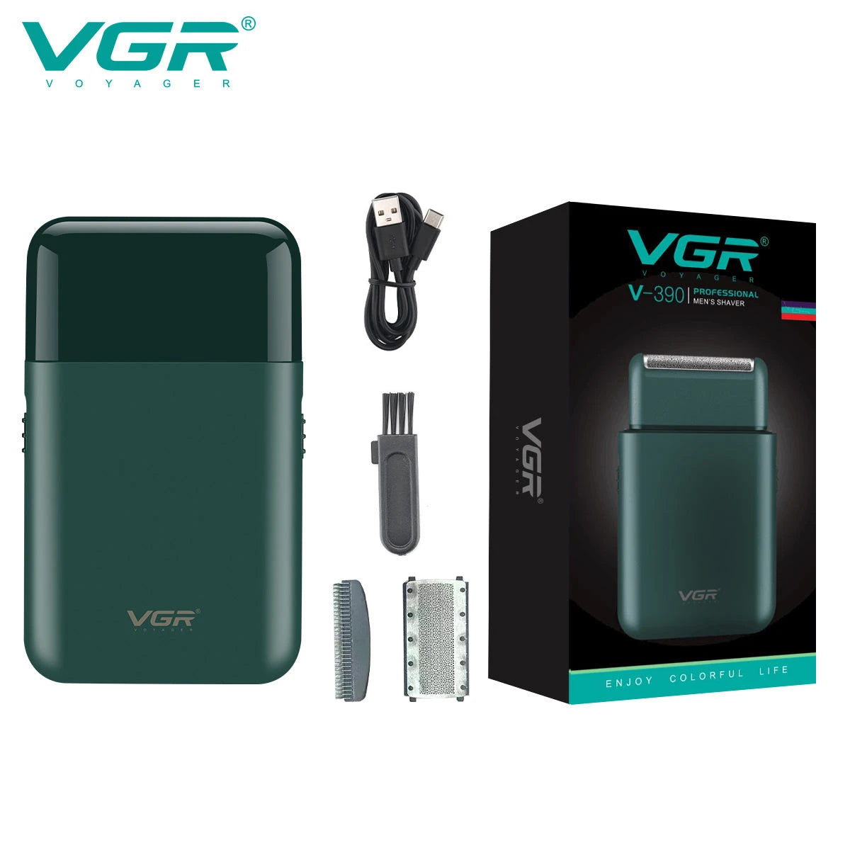 🧔 VGR V-390 Mini Electric Shaver – Επαναφορτιζόμενη Ξυριστική Μηχανή με Trimmer & Διπλή Λεπίδα | Compact, Αθόρυβη & Ανοξείδωτη