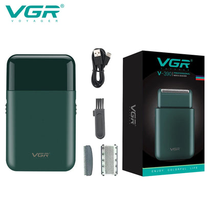 🧔 VGR V-390 Mini Electric Shaver – Επαναφορτιζόμενη Ξυριστική Μηχανή με Trimmer & Διπλή Λεπίδα | Compact, Αθόρυβη & Ανοξείδωτη