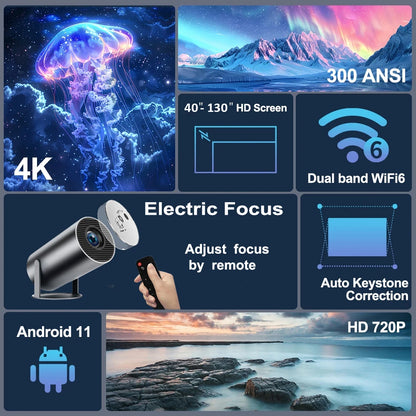 📽️✨ DITONG HY300 Plus Android Projector – Φορητός Προβολέας 4K Decode με Android 11 & WiFi 5G 🎬🏠