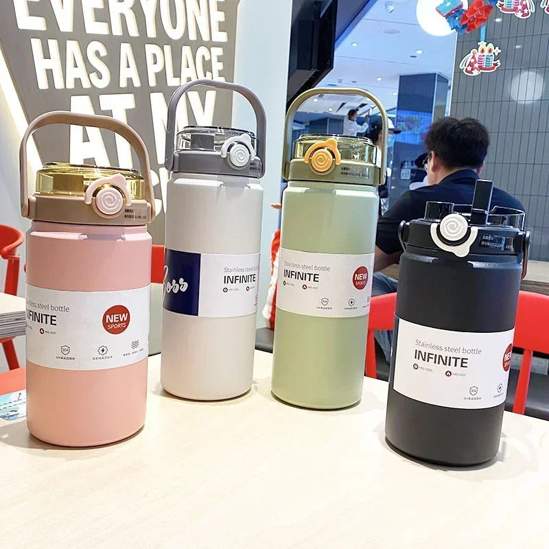 🥤✨ Μεγάλης Χωρητικότητας Θερμός με Καλαμάκι – Ζεστά & Κρύα Ποτά Όλη Μέρα! ✨🥤