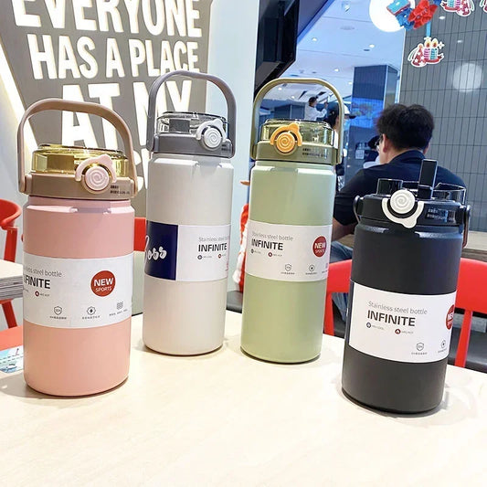 🥤✨ Μεγάλης Χωρητικότητας Θερμός με Καλαμάκι – Ζεστά & Κρύα Ποτά Όλη Μέρα! ✨🥤