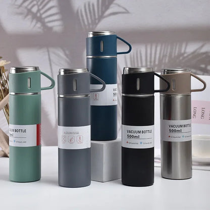 🥂🔥 Θερμός 500ml Σετ | 🖤 Business Style Design | ❄️🔥 Ανοξείδωτο 304 | 👩‍❤️‍👨 Ζευγάρια / Δώρο / Γραφείο