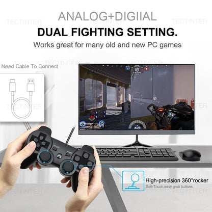 🎮 Bluetooth Ασύρματο Controller για PS3 & PC | Gamepad με Δόνηση, Επαναφορτιζόμενη Μπαταρία & Εργονομικό Σχεδιασμό
