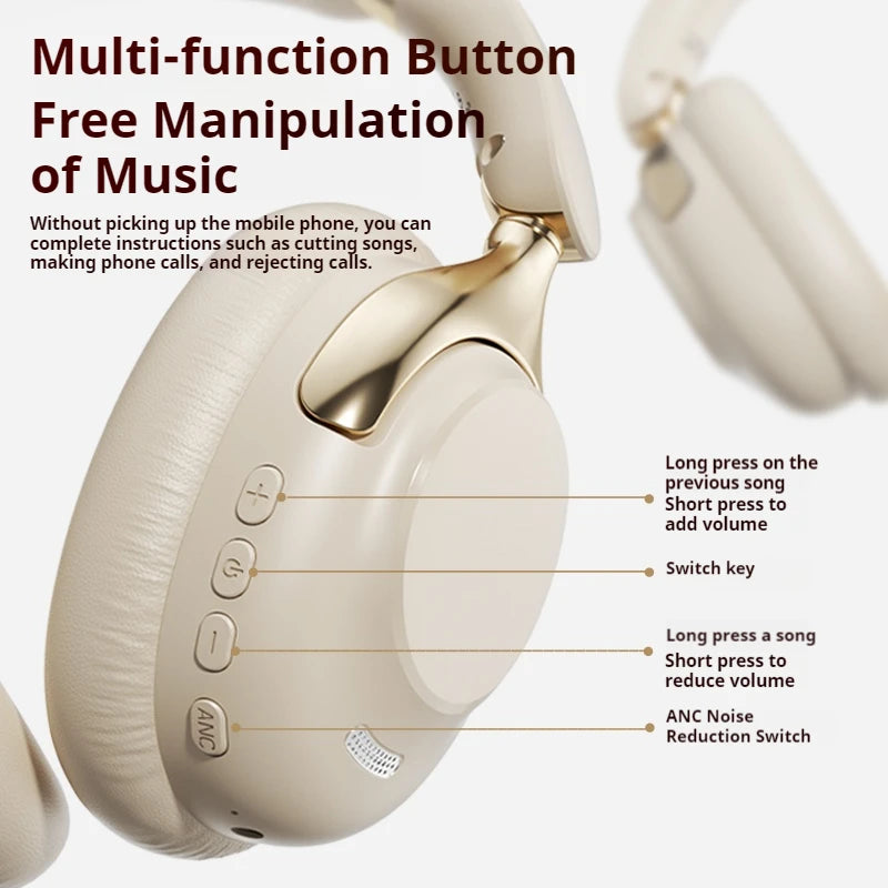 🎧 ANC Noise Reduction Bluetooth 5.4 Headphones – 100 Ώρες Αναπαραγωγή, 360° Ήχος & Ενσωματωμένο Μικρόφωνο | Ασύρματα & Ενσύρματα Over-Ear Ακουστικά
