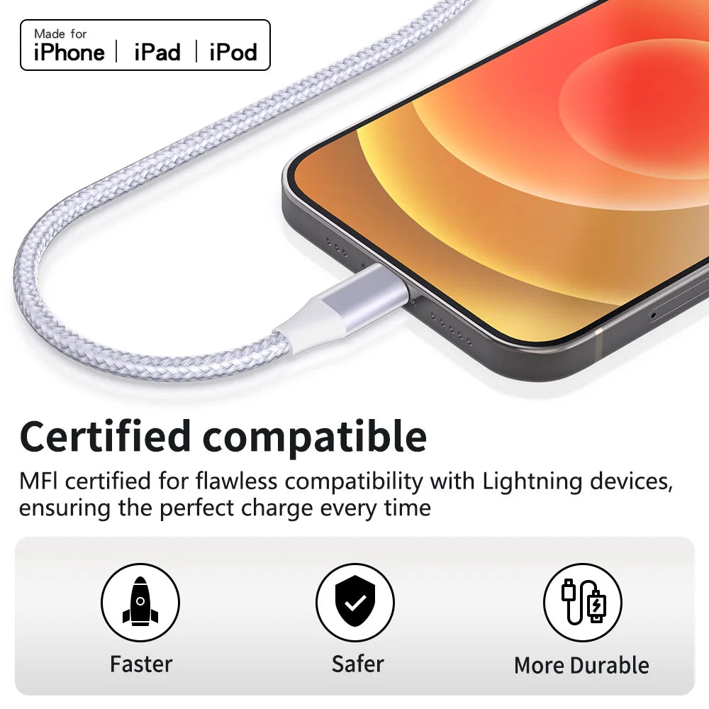 🔌⚡ LAIHONEN MFi USB-A σε Lightning Cable 2.4A 📱⚡