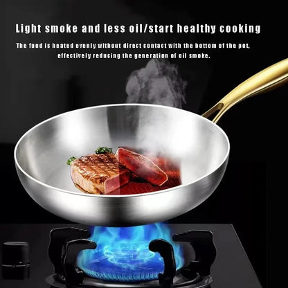 🥘 Τηγάνι Wok 316 Ανοξείδωτου Ατσαλιού – 7 Πάτων & Αντικολλητική Τεχνολογία | Ιδανικό για Μπριζόλες, Λαχανικά & Καθημερινό Μαγείρεμα