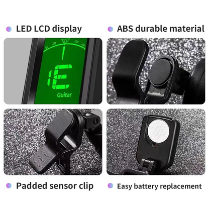 🎸🎶 Guitar Tuner Clip-On – Ηλεκτρονικό Κουρδιστήρι για Κιθάρα, Μπάσο, Ουκουλέλε, Βιολί, Μαντολίνο & Μπαντζό 🎵