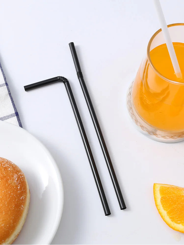 🥤🎉 Καλαμάκια Ποτού – Πολύχρωμα & Μαύρα, Ευλύγιστα για Party, Γάμους & Καθημερινή Χρήση ✨