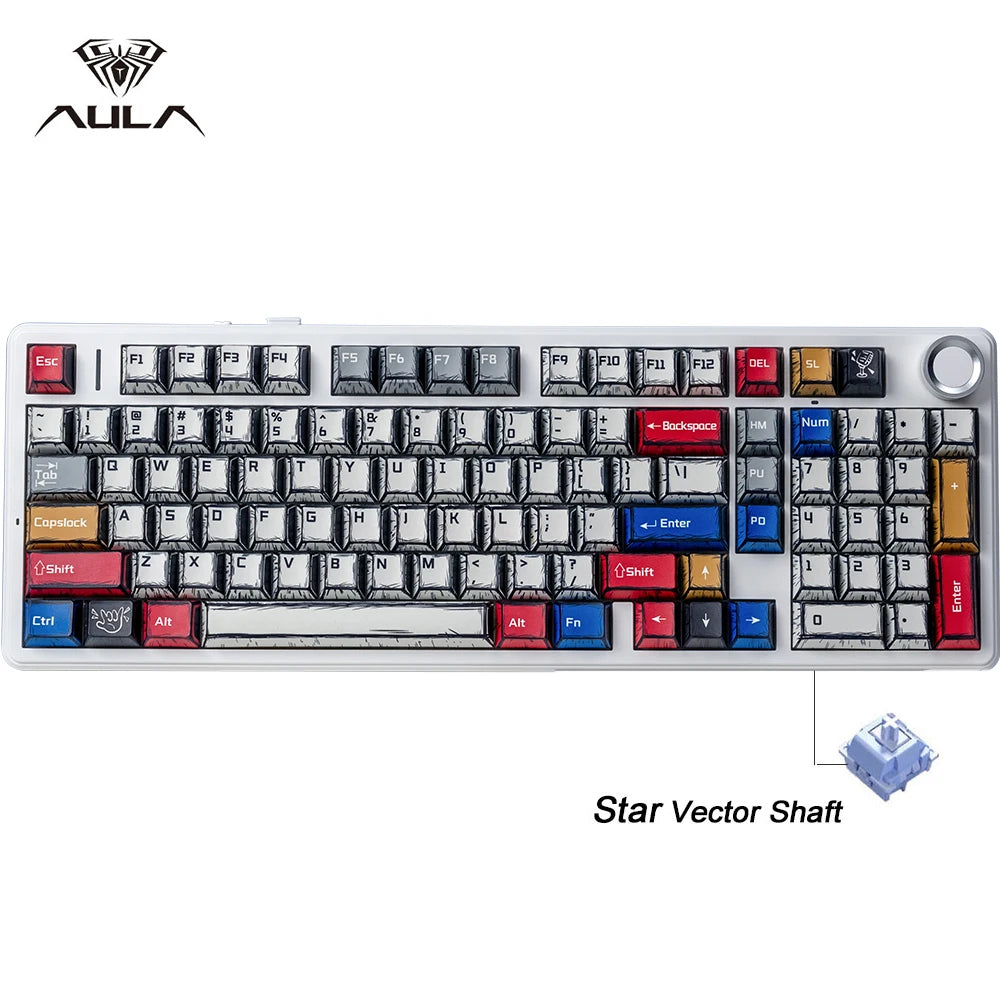AULA F99PRO – Gaming Mechanical Keyboard με 99 Πλήκτρα & Knob Τριπλή σύνδεση, Gasket κατασκευή & DIY δυνατότητες για τους απαιτητικούς gamers και creators!