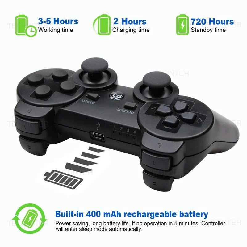 🎮 Bluetooth Ασύρματο Controller για PS3 & PC | Gamepad με Δόνηση, Επαναφορτιζόμενη Μπαταρία & Εργονομικό Σχεδιασμό